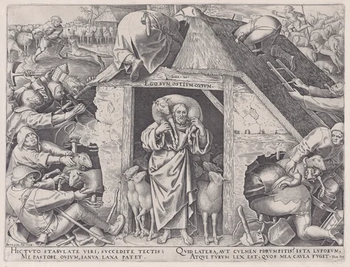 Parable of the Good Shepherd by Philips Galle, print, 1565