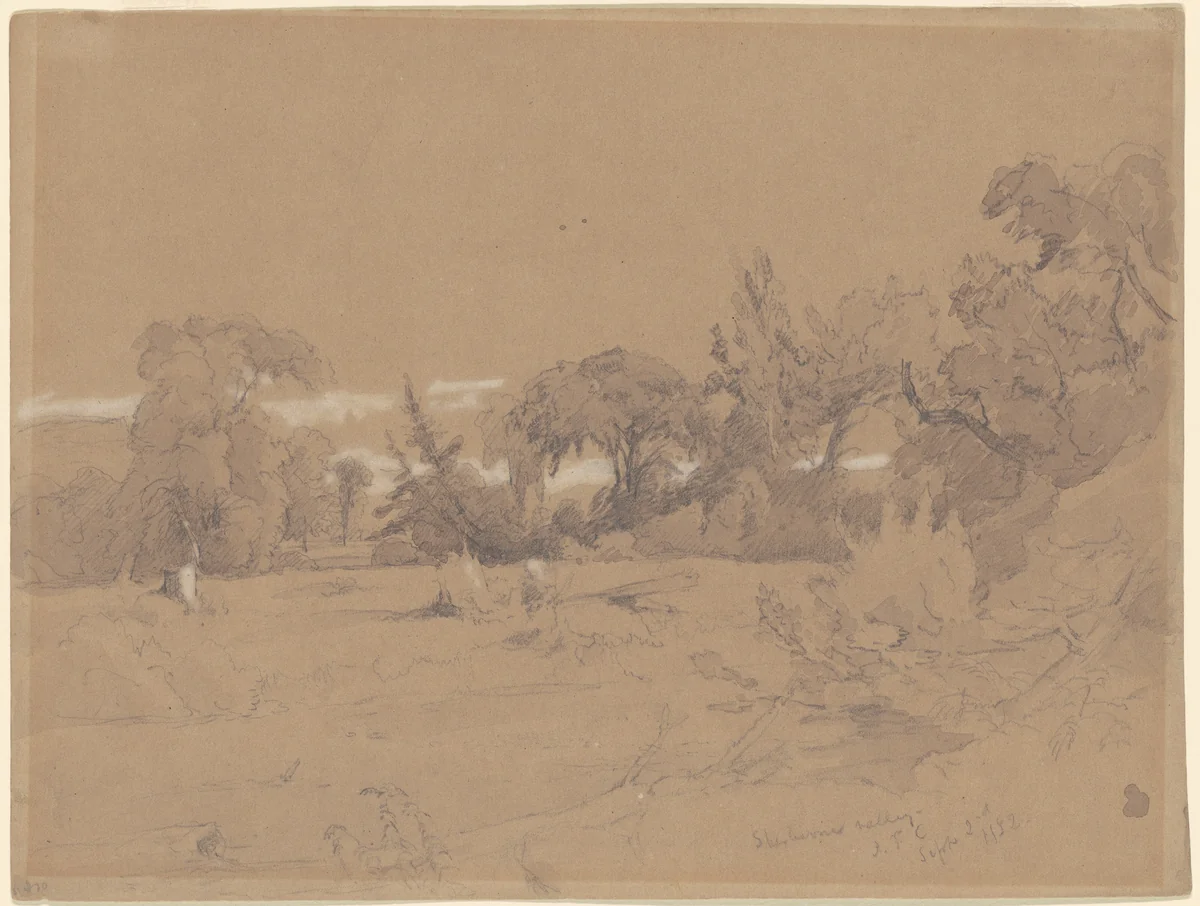 Sherberne Valley by Jasper Francis Cropsey, drawing, 1852