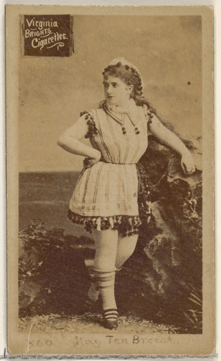 Card 860, May Ten Broeck, from the Actors and Actresses series (N45, Type 2) for Virginia Brights Cigarettes by Allen & Ginter, photograph, 1885-1891