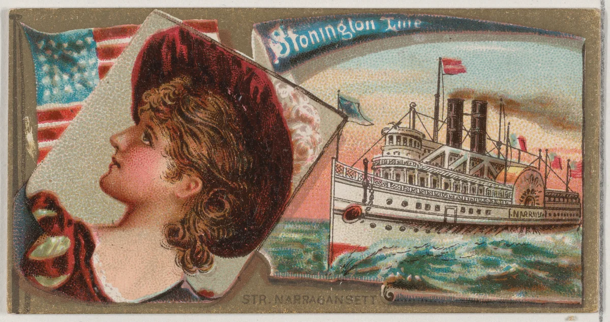 Steamship Narragansett, Stonington Line, from the Ocean and River Steamers series (N83) for Duke brand cigarettes by W. Duke, Sons & Co., print, 1887