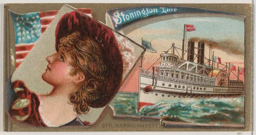 Steamship Narragansett, Stonington Line, from the Ocean and River Steamers series (N83) for Duke brand cigarettes by W. Duke, Sons & Co., print, 1887