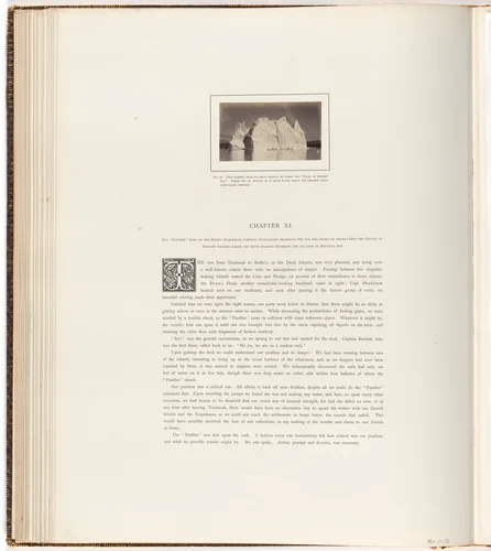 "This Iceberg, from its great beauty, we named the "Glory of Baffin's Bay." There was an openi ng in it above water which the steamer could have sailed through." by George P. Critcherson, John L. Dunmore, William Bradford, photograph, 1869