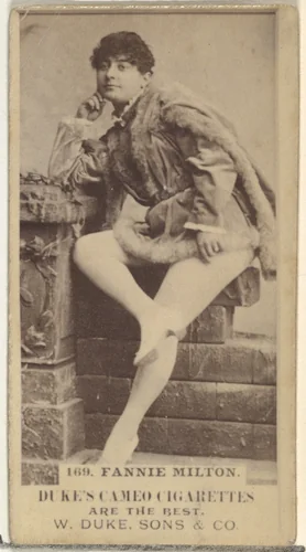 Card Number 169, Fannie Milton, from the Actors and Actresses series (N145-5) issued by Duke Sons & Co. to promote Cameo Cigarettes by W. Duke, Sons & Co., photograph, 1880-1889