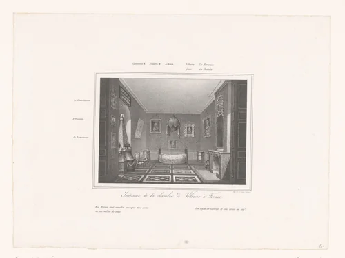 Interieur van Château de Ferney-Voltaire by anonymous, print, 1845