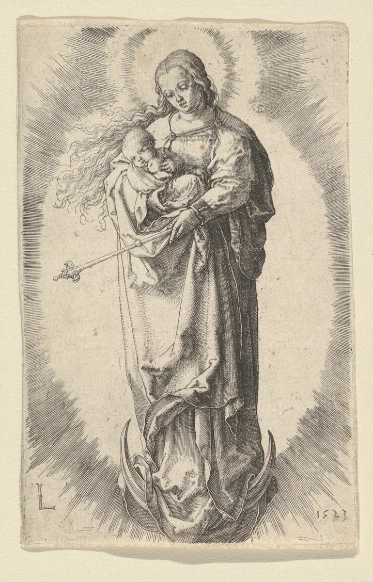 The Virgin with Child on the Crescent by Lucas van Leyden, print, 1523