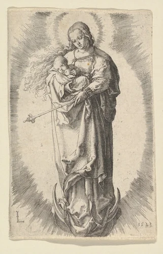The Virgin with Child on the Crescent by Lucas van Leyden, print, 1523