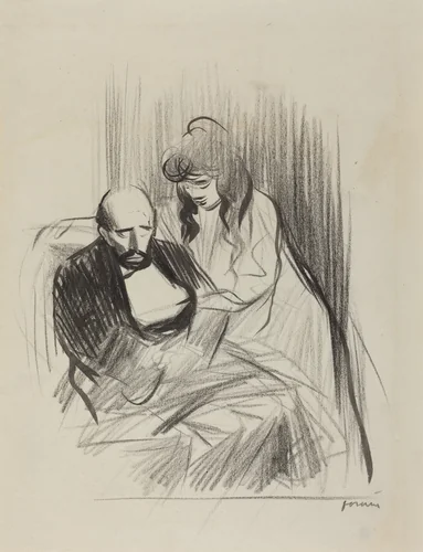 Consolation by Jean-Louis Forain, drawing, 1852-1931