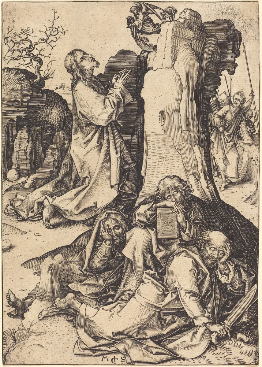 The Agony in the Garden by Martin Schongauer, print, 1480