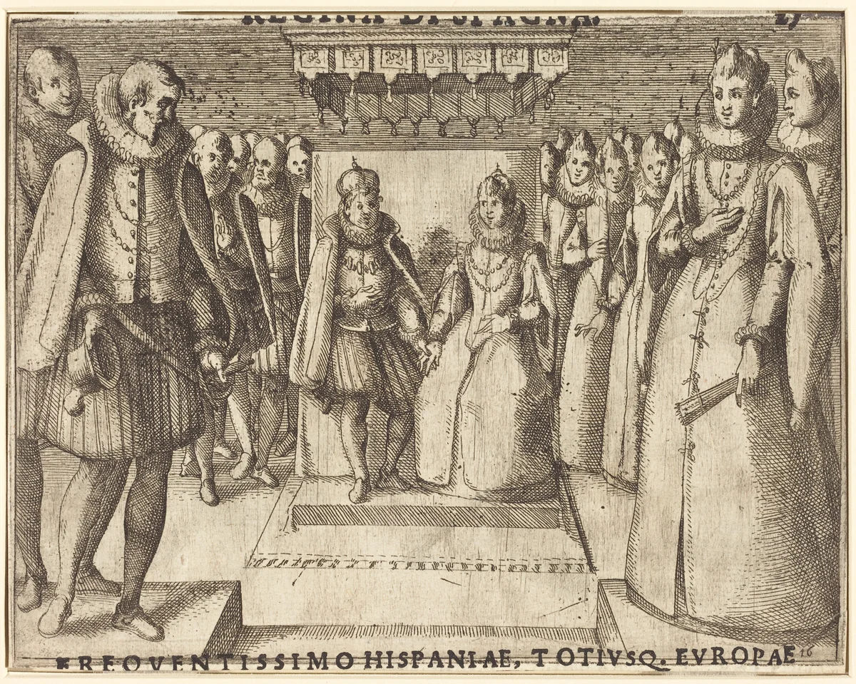 Meeting of Margaret of Austria and Philip III [recto] by Jacques Callot, print, 1612