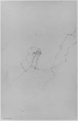 Rock Study (from Sketchbook) by Daniel Huntington, artwork, 1870