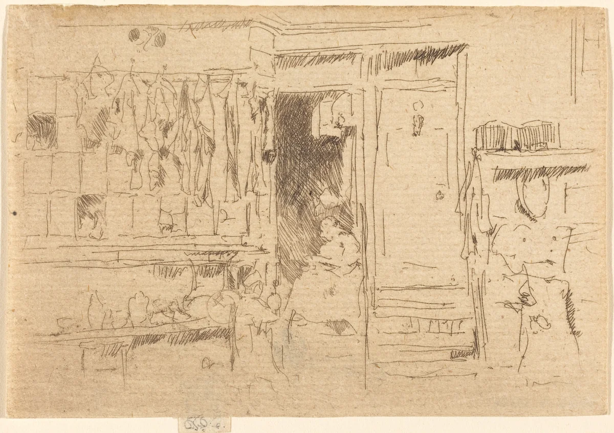 Old-Clothes Shop, No.I by James McNeill Whistler, print, 1884-1886