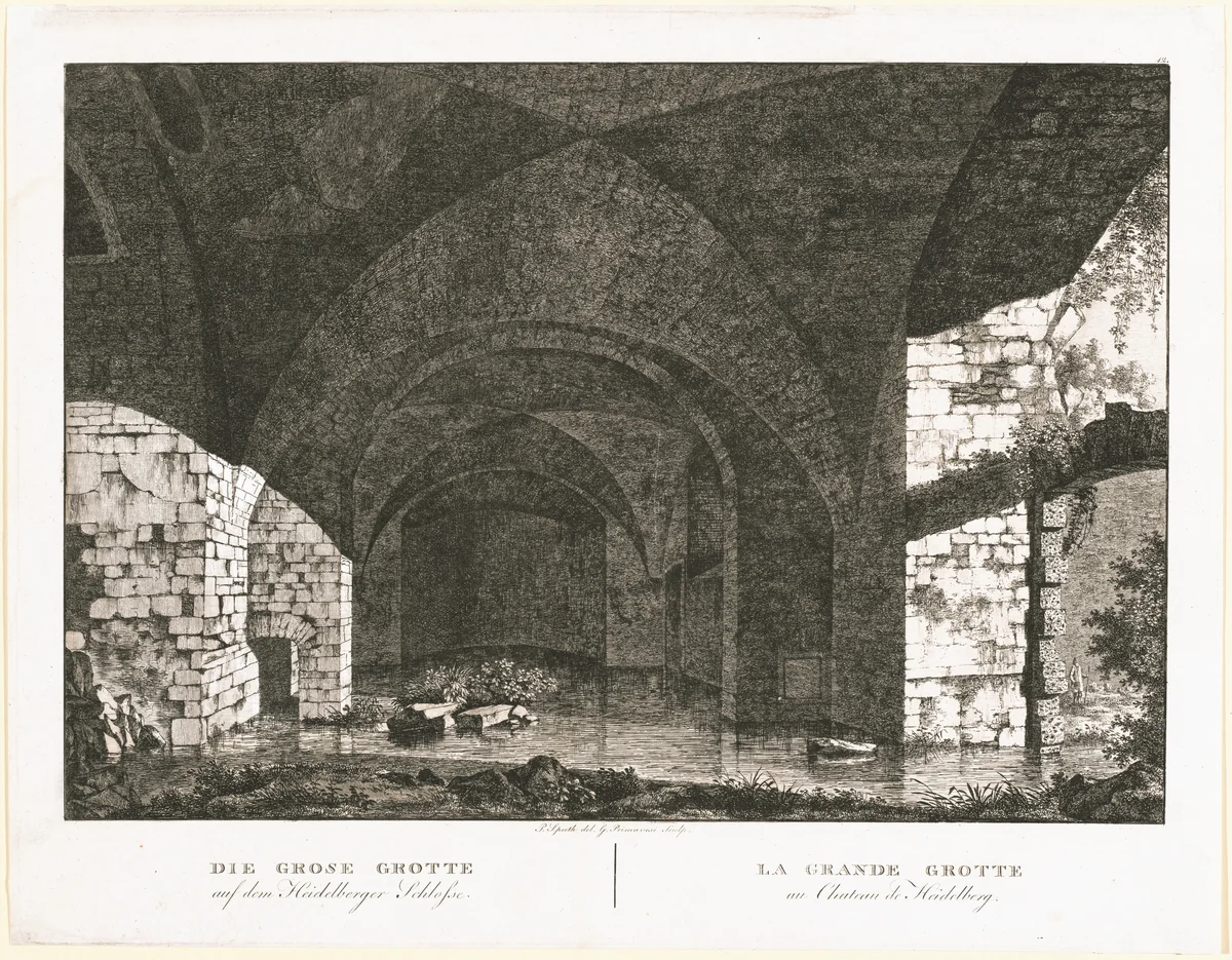 Die Grosse Grotte auf dem Heidelberger Schlosse (The Large Grotto at Heidelberg Castle) by Georg Primavesi, print, 1806