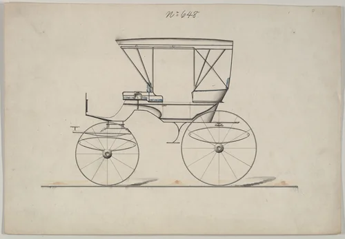 Design for Park Phaeton, no. 648 by Brewster & Co., drawing, 1850-1874