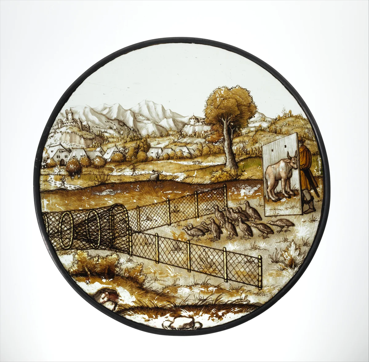 Roundel with Netting Quail by Augustin Hirschvogel, other, 1500-1600