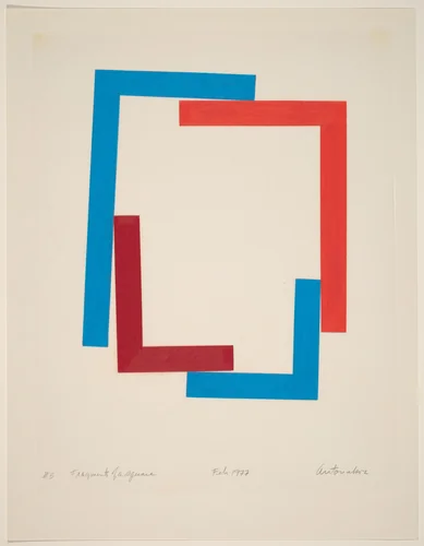 Fragments of a Square #3 by Stephen Antonakos, drawing, 1977