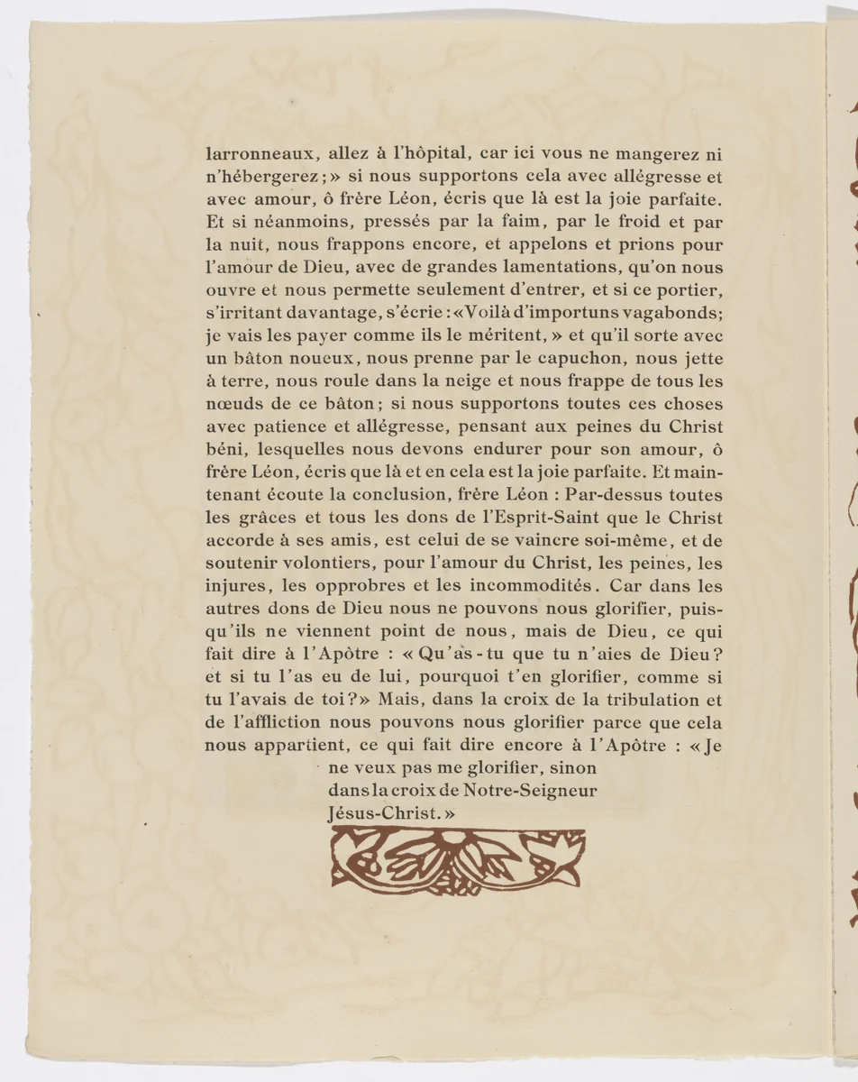 Tailpiece (page 58) from Les Petites Fleurs de St. François (The Little Flowers of St. Francis) by Émile Bernard, illustrated book, 1928