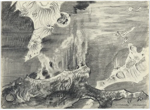 Composition by Victor Servranckx, drawing, 1927