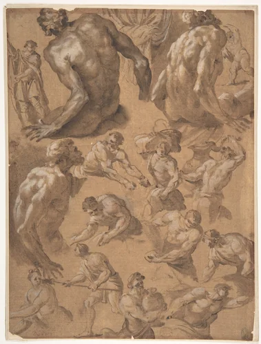 Figure Studies by Eduard DuBois, drawing, 1600-1700