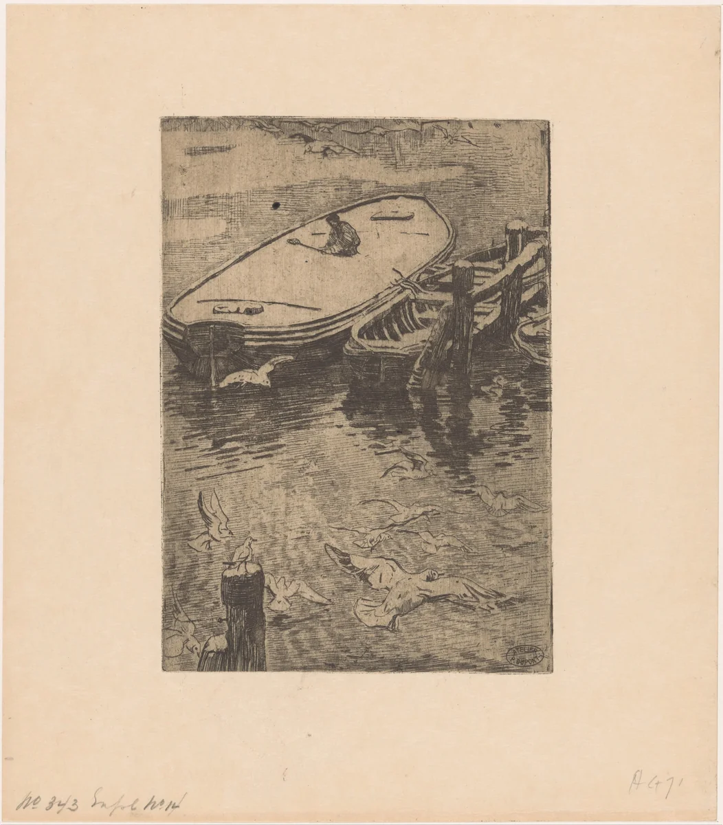 Schuiten in de winter by Pieter Dupont, print, 1894-1895