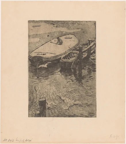 Schuiten in de winter by Pieter Dupont, print, 1894-1895