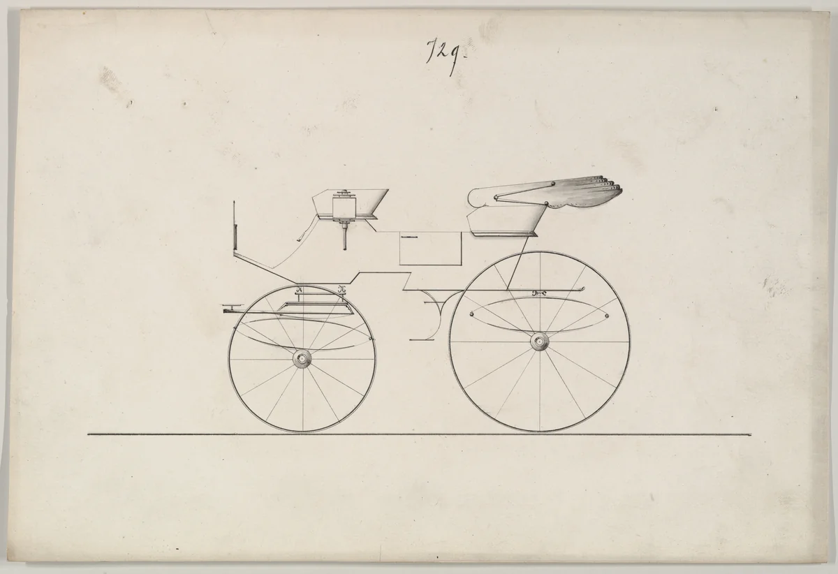 Design for Phaeton, no. 729 by Brewster & Co., drawing, 1850-1874