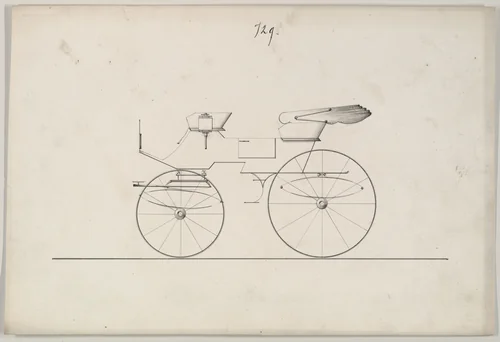 Design for Phaeton, no. 729 by Brewster & Co., drawing, 1850-1874