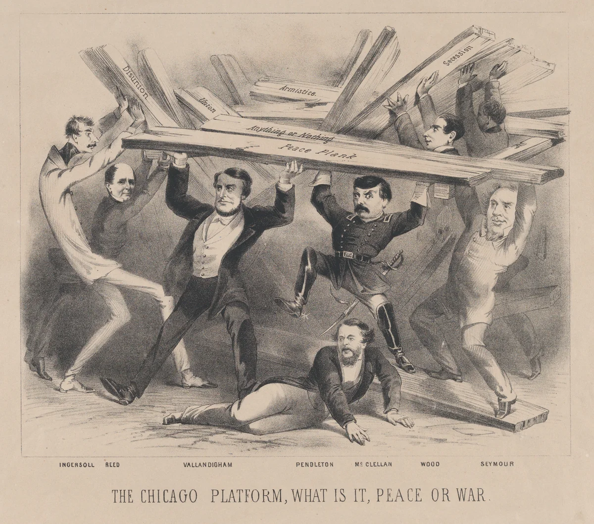 The Chicago Platform, What is It, Peace or War by anonymous, print, 1859-1869