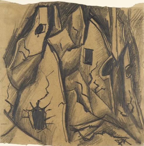 A Riddled Wall (Zerschossene Mauern) by Otto Dix, drawing, 1916