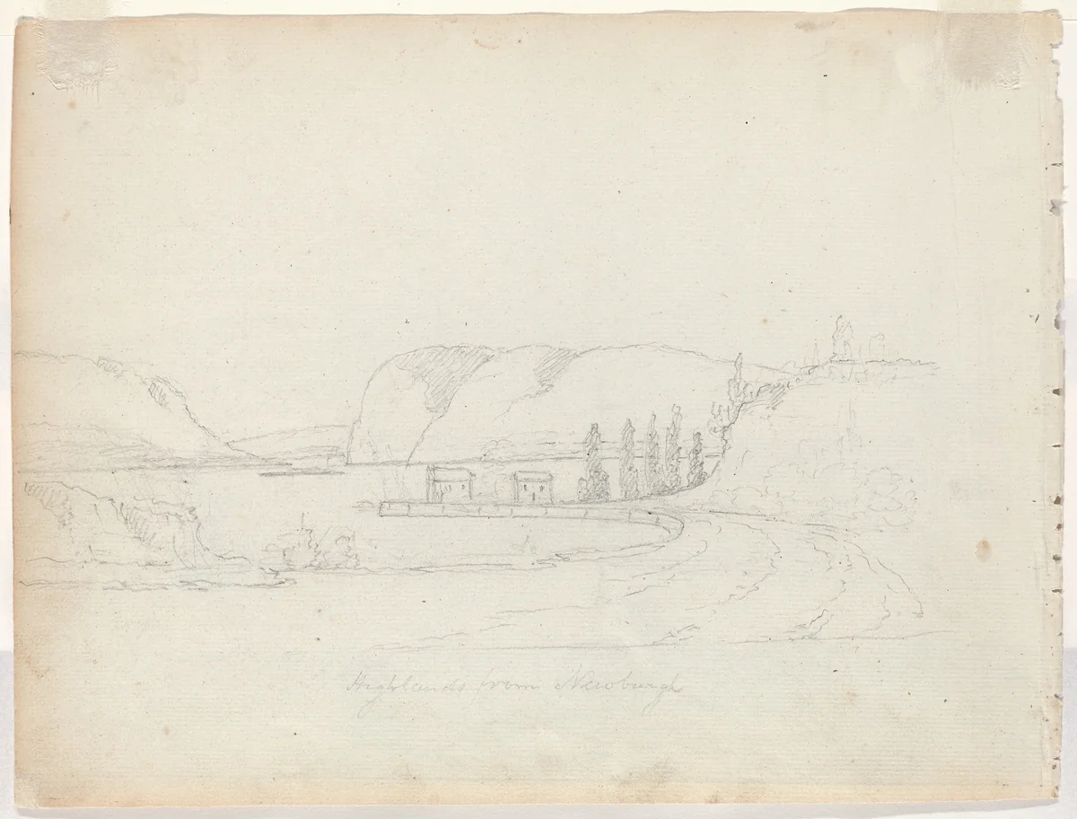Highlands from Newburgh [verso] by Alexander Robertson, drawing, 1794