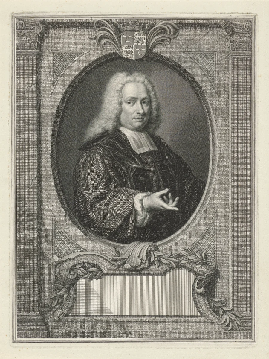 Portret van Joan van den Honert by Jacob Houbraken, print, 1738-1780