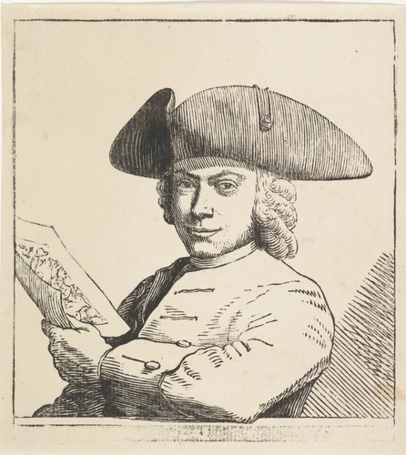 Zelfportret van Cornelis van Noorde by Cornelis van Noorde, print, 1763