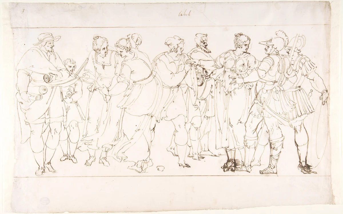 Vendor of Horoscopes by Ercole Setti, drawing, 1500-1600