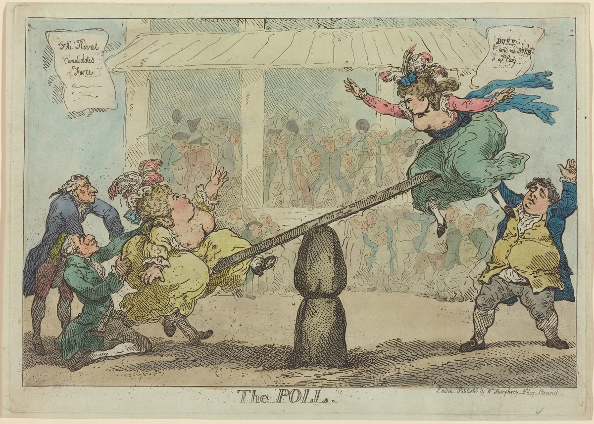 The Poll by Thomas Rowlandson; William Humphrey, print, 1784