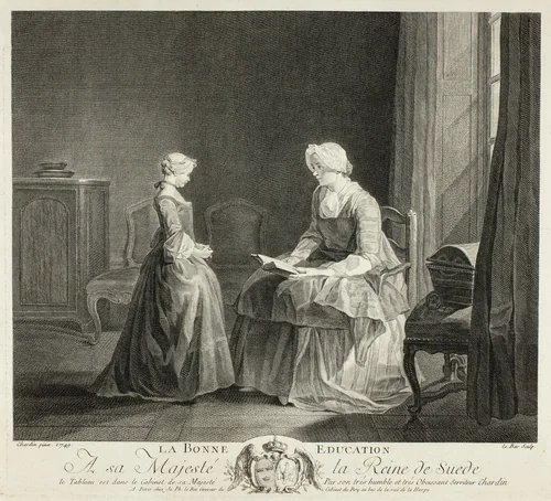 The Good Education by Jacques-Philippe Le Bas, print, 1749