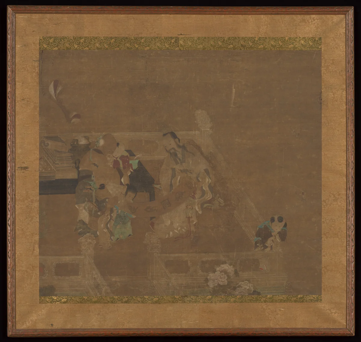 Terrace Scene with Figures by Unidentified Artist, painting, 1600-1699