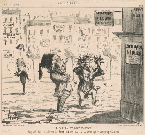 Suites du macadamisage by Honoré Daumier, print, 1850