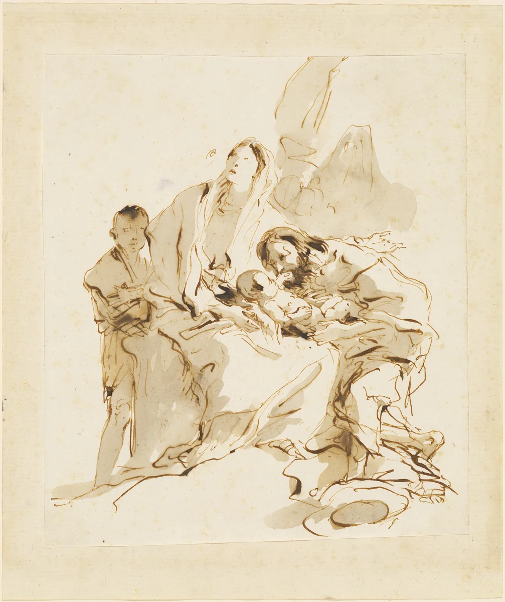 The Holy Family by Giovanni Battista Tiepolo, drawing, 1754-1762