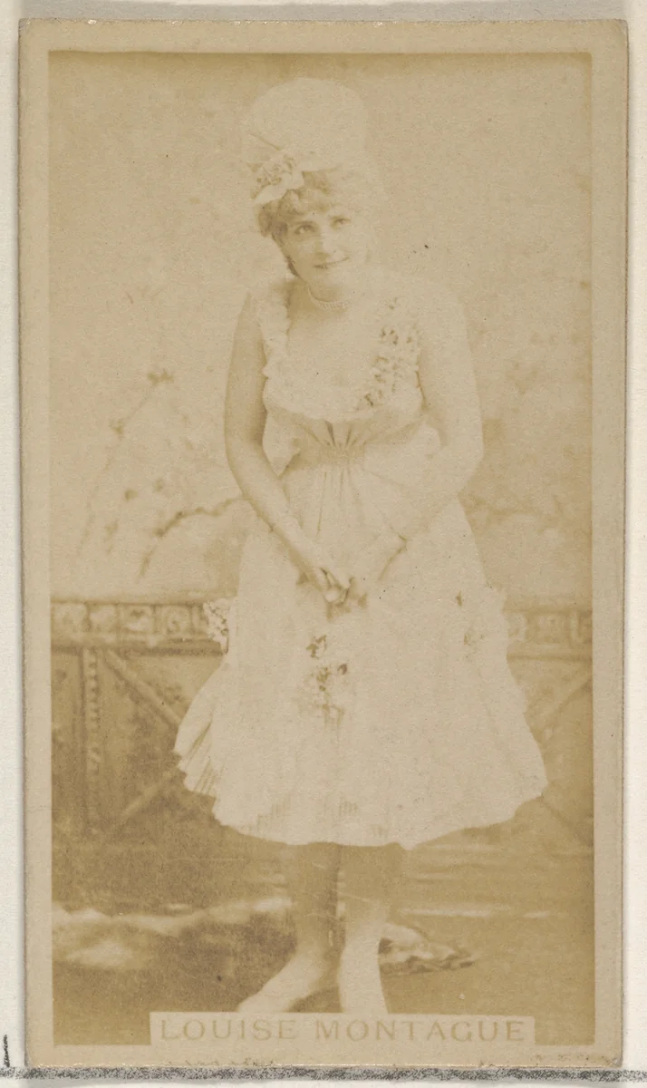 Louise Montague, from the Actors and Actresses series (N45, Type 8) for Virginia Brights Cigarettes by Allen & Ginter, photograph, 1885-1891