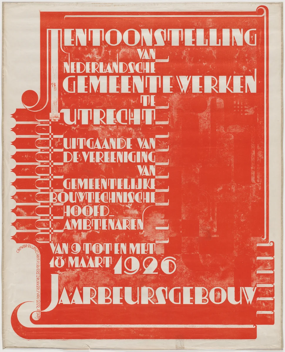 Tentoonstelling van Nederlansche Gemeentewerken Te Utrecht by Ant Kurvers, design, 1926