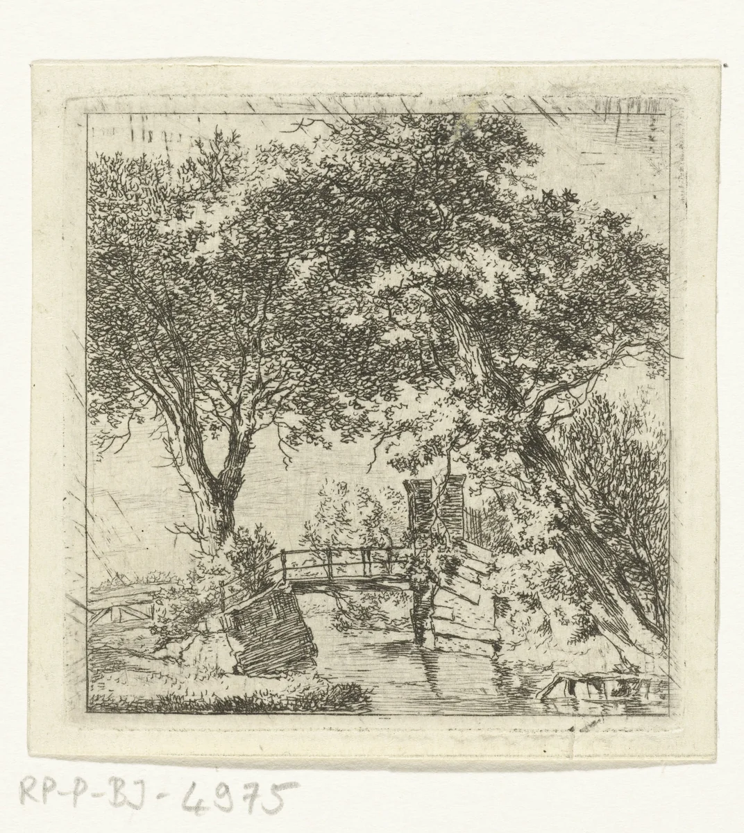 Bruggetje bij Sandenhoef, Overveen by Hermanus van Brussel, print, 1800-1815