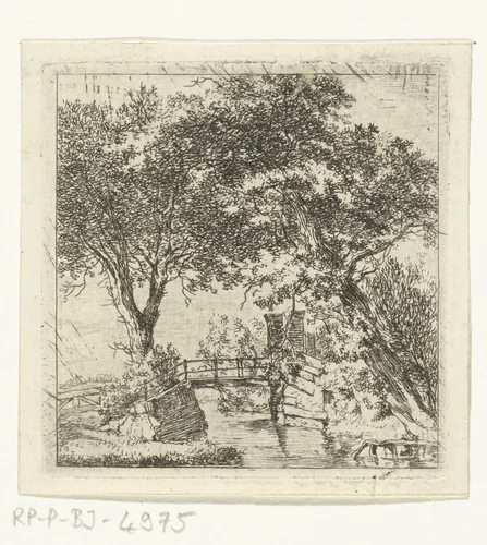 Bruggetje bij Sandenhoef, Overveen by Hermanus van Brussel, print, 1800-1815