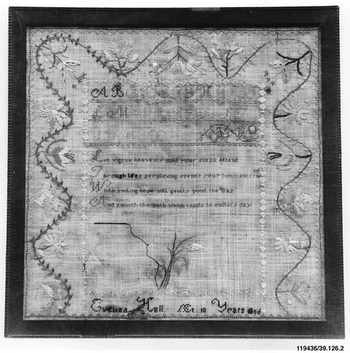 Sampler by Evelina Hull, artwork, 1806