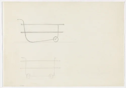 Serving Carts (Elevation sketches) by Ludwig Mies van der Rohe, mies van der rohe archive, 1926