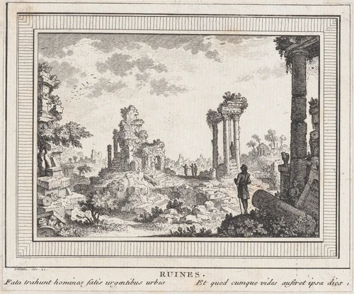 Ruines by Quentin Pierre Chedel, print, 1715-1763