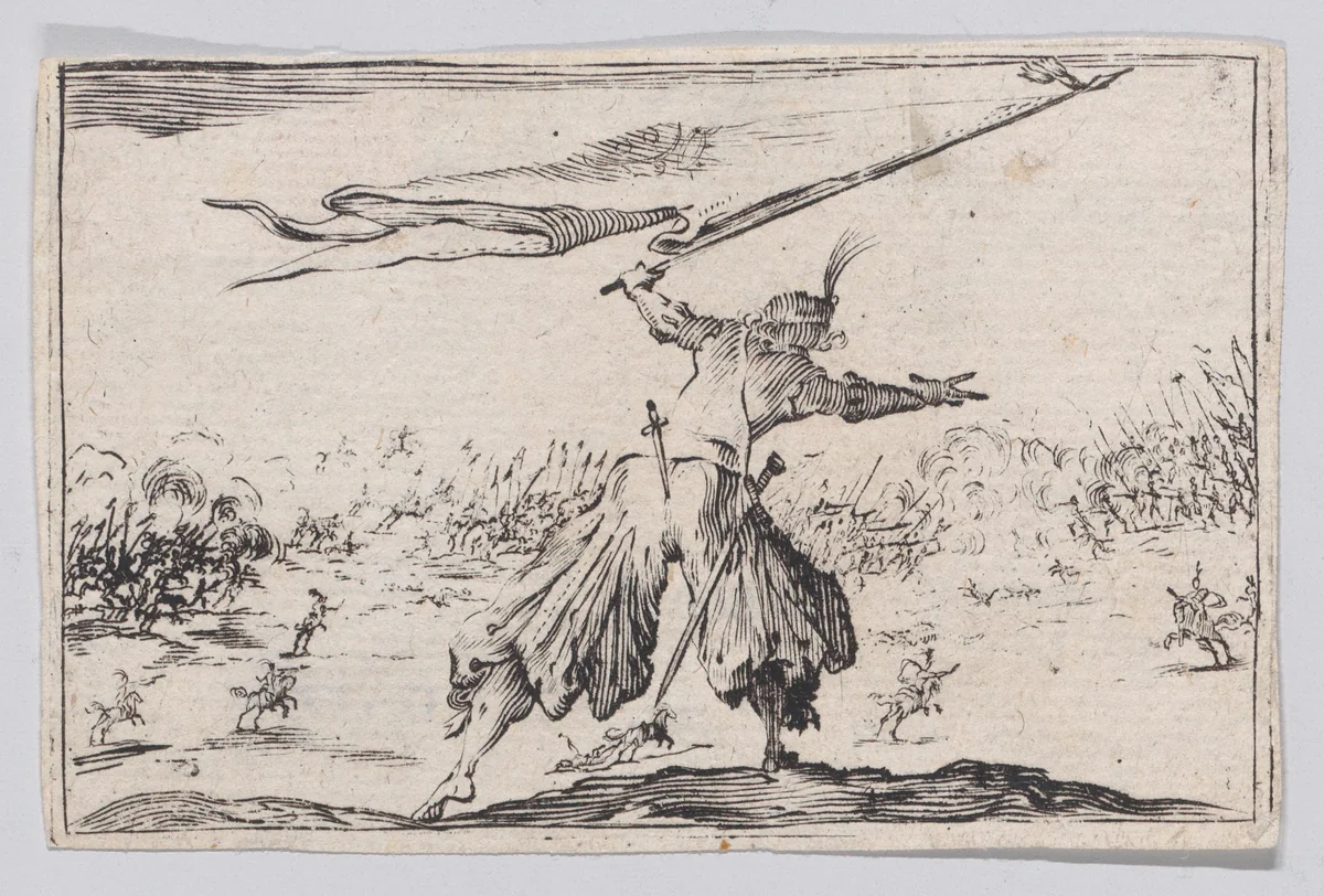 Reverse Copy of Le Porte-Étendard (The Standard Bearer), from Les Caprices by anonymous, print, 1620-1700