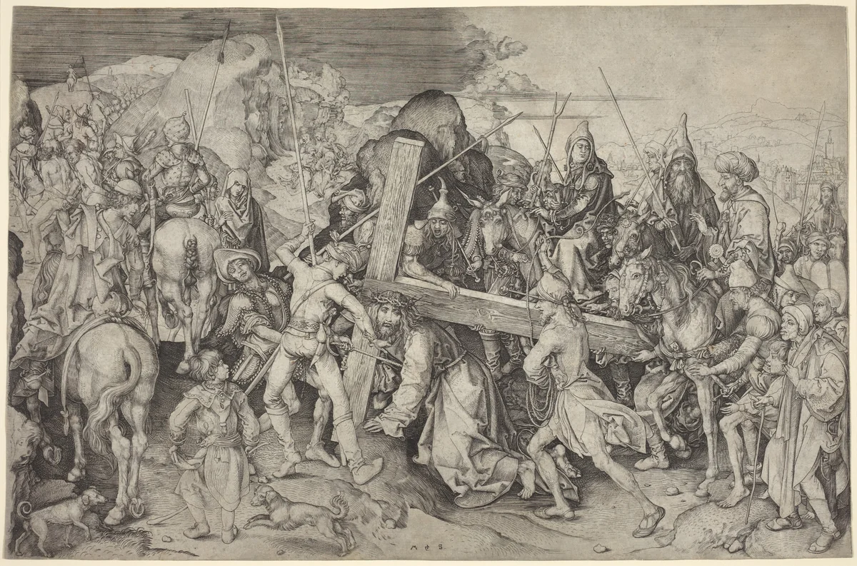 Christ Carrying the Cross by Martin Schongauer, print, 1450-1491