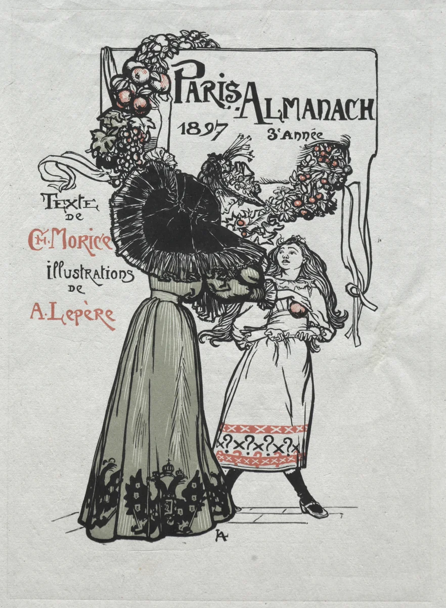 Paris Almanac, 1897: Cover by Auguste Louis Lepère, print, 1897