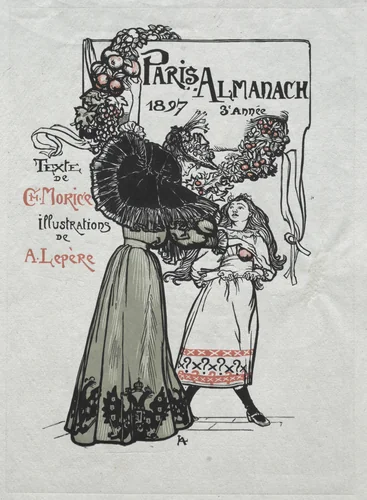 Paris Almanac, 1897: Cover by Auguste Louis Lepère, print, 1897