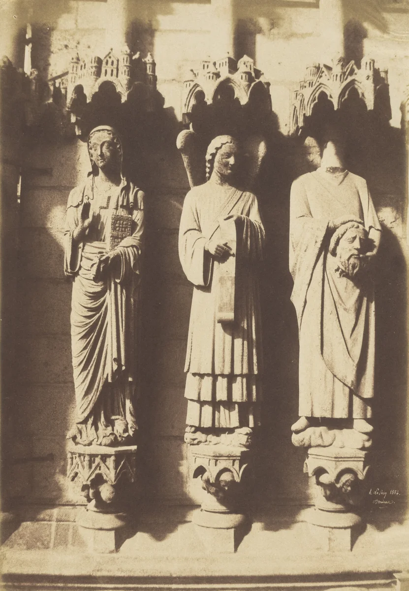 Portal Sculptures, Amiens Cathedral, France by Henri Le Secq, photograph, 1852