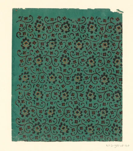 Blad met strooipatroon van bloemen en ranken by anonymous, other, 1750-1900